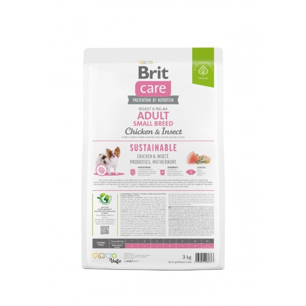 Фото - Сухий корм для собак Brit Care Dog Sustainable Adult Small Breed з куркою та комахами 3 кг (8595602558667)
