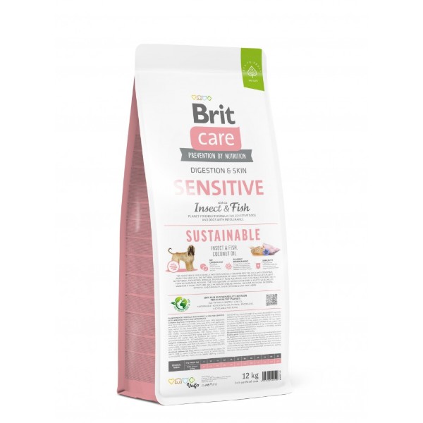 Фото - Сухой корм для собак Brit Care Dog Sustainable Sensitive з чутливим травленням з рибою та комахами 12 кг (8595602559190)