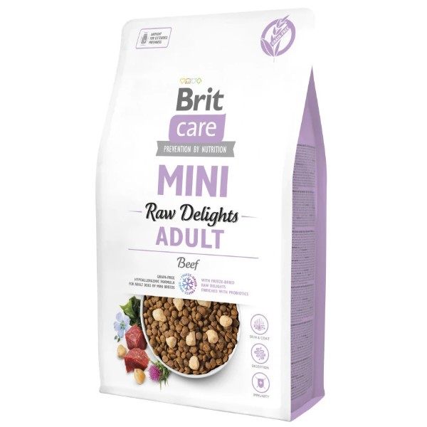 Фото - Сухий корм для собак Brit Care Mini Raw Delights Beef яловичина 2 кг (8595602571307)