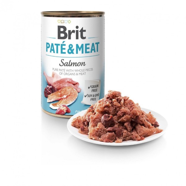 Фото - Влажный корм для собак Brit Care Pate and Meat 400 г с лососем (8595602557462)