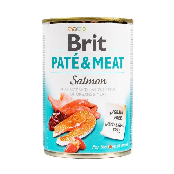Фото - Влажный корм для собак Brit Care Pate and Meat 400 г с лососем (8595602557462)
