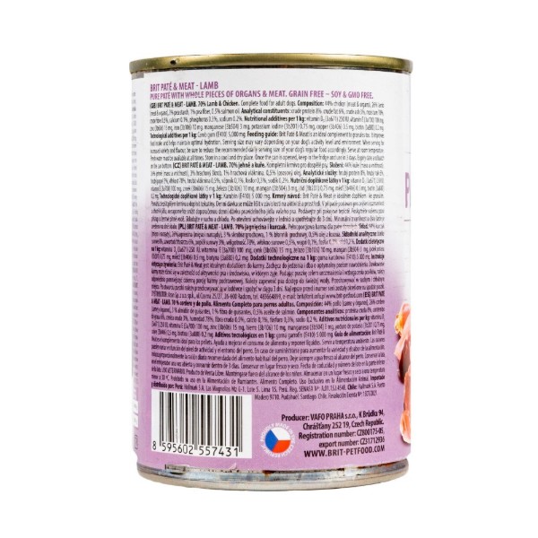 Фото - Влажный корм для собак Brit Care Pate and Meat с ягненком 400 г (8595602557431)