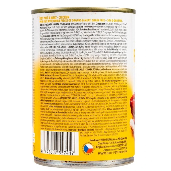 Фото - Влажный корм для собак Brit Care Pate and Meat с курицей 400 г (8595602557417)