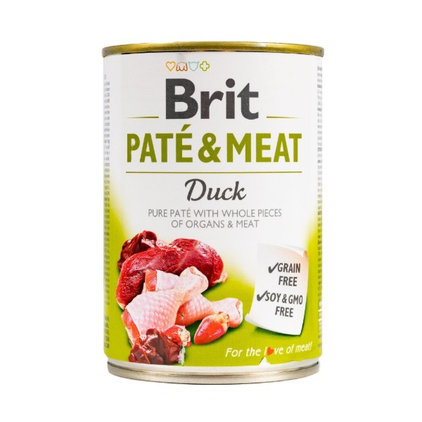 Фото - Влажный корм для собак Brit Care Pate and Meat с уткой 400 г (8595602557424) Фото - Влажный корм для собак Brit Care Pate and Meat с уткой 400 г (8595602557424)