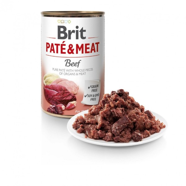 Фото - Влажный корм для собак Brit Care Pate and Meat с говядиной 400 г (8595602557400)