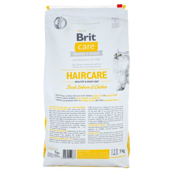 Фото - Сухой корм Brit Care для кошек здоровья кожи и шерсти с лососем и курицей 7 кг (8595602540877)