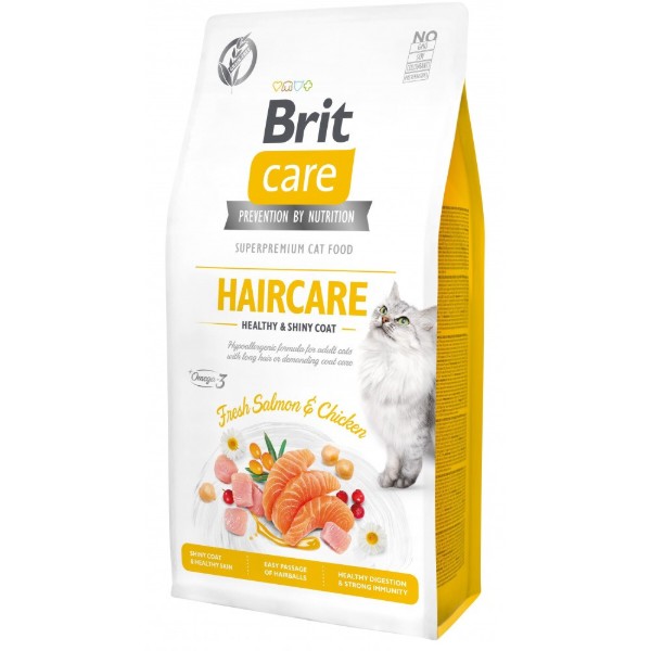 Фото - Сухой корм Brit Care для кошек здоровья кожи и шерсти с лососем и курицей 7 кг (8595602540877)