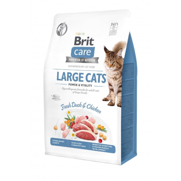 Фото - Сухой корм Brit Care для кошек крупных пород с уткой и курицей 0.4 кг (8595602540921)