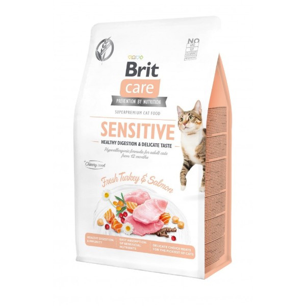 Фото - Сухой корм Brit Care для привередливых кошек с индейкой и лососем 0.4 кг (8595602540716)