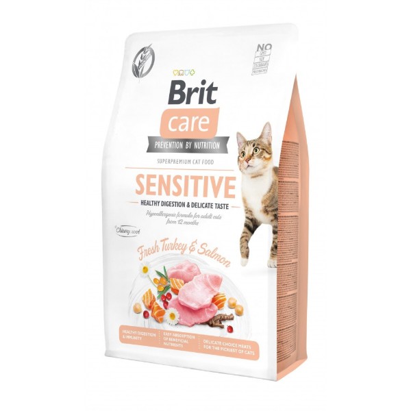 Фото - Сухой корм Brit Care для привередливых кошек с индейкой и лососем 2 кг (8595602540709)