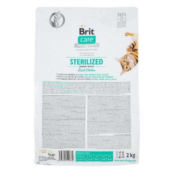 Фото - Сухой корм Brit Care уринари для стерилизованных кошек с курицей 2 кг (8595602540730)