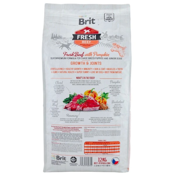 Фото - Сухой корм для собак Brit Fresh Beef/Pumpkin Puppy Large для щенков 12 кг (8595602530755)