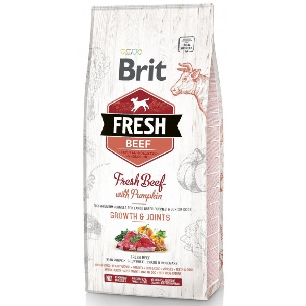 Фото - Сухой корм для собак Brit Fresh Beef/Pumpkin Puppy Large для щенков 12 кг (8595602530755)