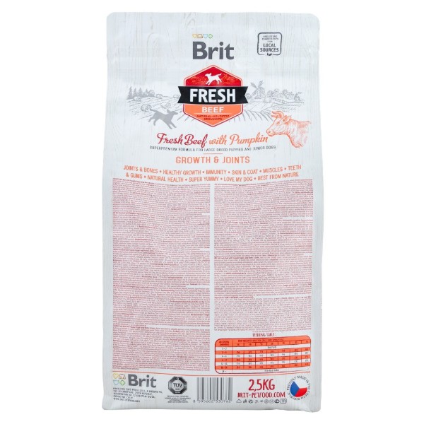 Фото - Сухой корм для собак Brit Fresh Beef/Pumpkin Puppy Large для щенков 2,5 кг (8595602530762)