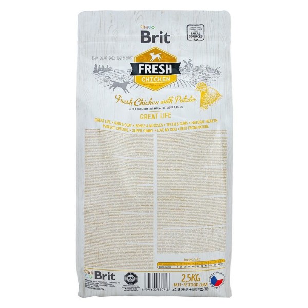 Фото - Сухой корм для собак Brit Fresh Chicken/Potato Adult для всех пород 2,5 кг (8595602530748)