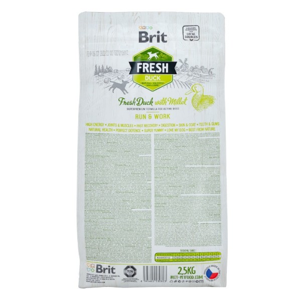 Фото - Сухой корм для собак Brit Fresh Duck/Millet Active Run and Work 5 кг (8595602530823)