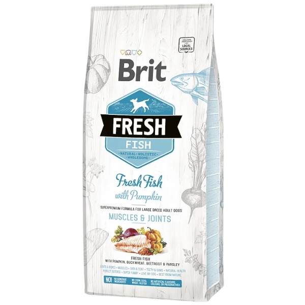 Фото - Сухой корм для собак Brit Fresh д/взрослых собак крупных пород с рыбой и тыквой 12 кг (8595602530779) Фото - Сухой корм для собак Brit Fresh д/взрослых собак крупных пород с рыбой и тыквой 12 кг (8595602530779)