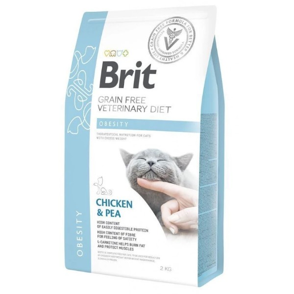 Фото - Сухой корм Brit VetDiets GF для кошек для снижения веса 2 кг (8595602528479)