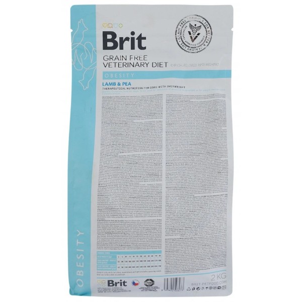 Фото - Сухой корм для собак Brit VetDiets Grain Free VetDiet Dog Obesity для коррекции веса беззерновой с ягненком индейкой и горохом 2 кг (8595602528073)