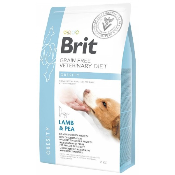 Фото - Сухой корм для собак Brit VetDiets Grain Free VetDiet Dog Obesity для коррекции веса беззерновой с ягненком индейкой и горохом 2 кг (8595602528073)