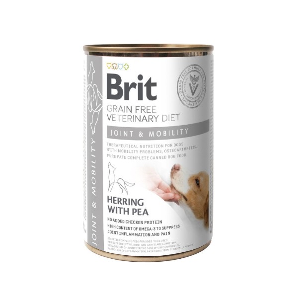 Фото - Влажный корм для собак Brit VetDiets Grain Free Joint and Mobility для поддержания здоровья суставов с селедкой и горохом 400 г (8595602535996) Фото - Влажный корм для собак Brit VetDiets Grain Free Joint and Mobility для поддержания здоровья суставов с селедкой и горохом 400 г (8595602535996)