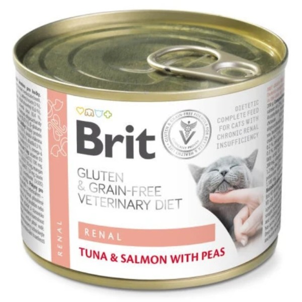 Фото - Паштет для кошек Brit VetDiets Grain Free Veterinary Renal для взрослых с хронической почечной недостаточностью 200г (8595602549870)