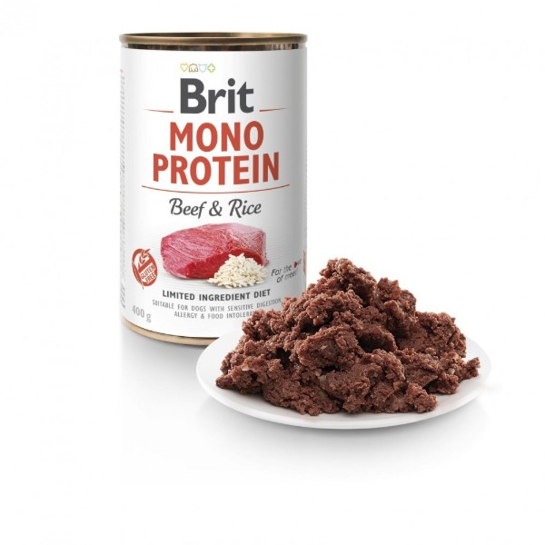 Фото - Влажный корм для собак Brit Care Mono Protein Beef and Rice 400 г (8595602555345)