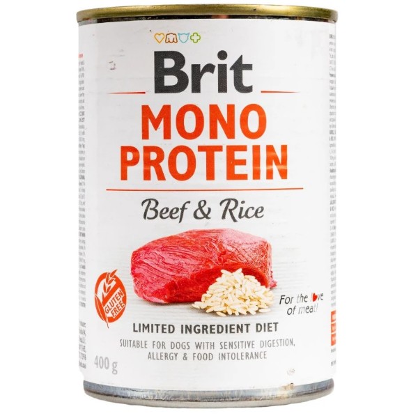 Фото - Влажный корм для собак Brit Care Mono Protein Beef and Rice 400 г (8595602555345)