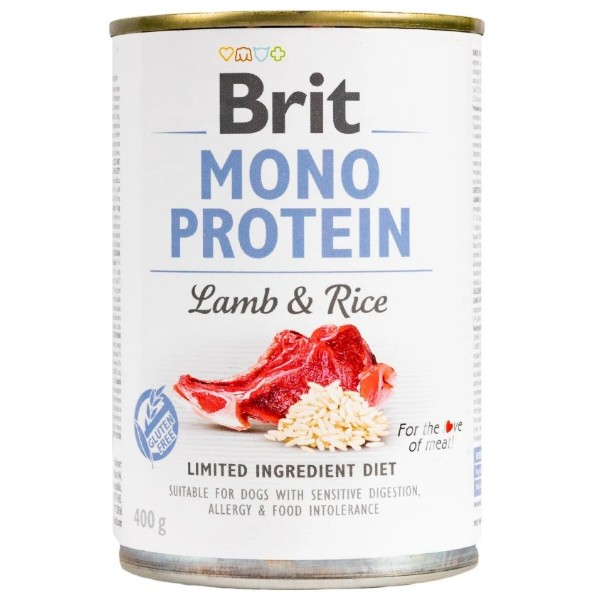 Фото - Вологий корм для собак Brit Care Mono Protein Lamb and Rice 400 г (8595602555352)