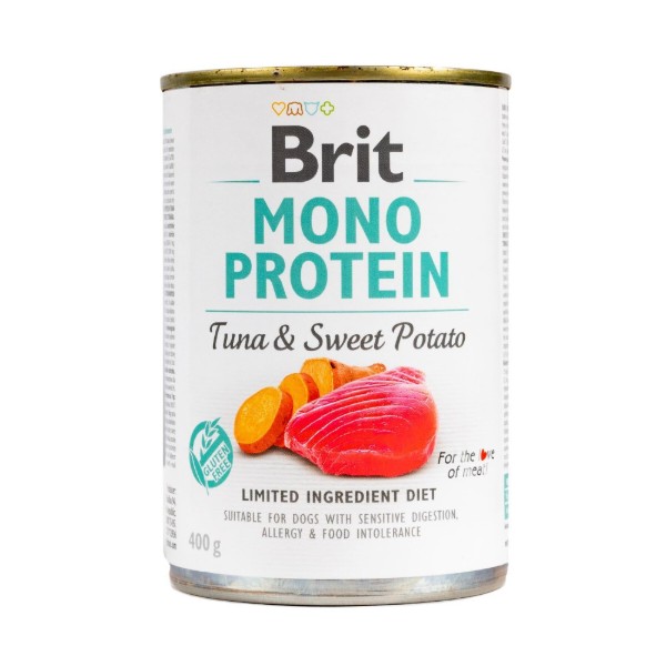 Фото - Влажный корм для собак Brit Care Mono Protein Tuna and Sweet Potato 400 г (8595602555383) Фото - Влажный корм для собак Brit Care Mono Protein Tuna and Sweet Potato 400 г (8595602555383)