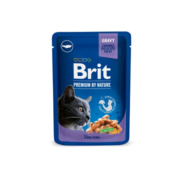 Фото - Набор влажного корма для кошек Brit Premium Cat Fish Plate pouches паучей для кошек рыбная тарелка с треской, лососем и форелью 100 г х 4 шт. (8595602506248)