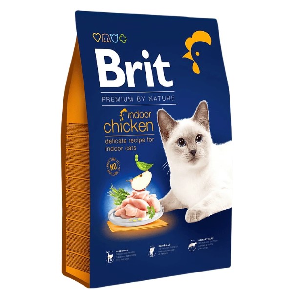 Фото - Сухой корм для кошек Brit Premium Cat by Nature Indoor 8 кг (8595602553228)