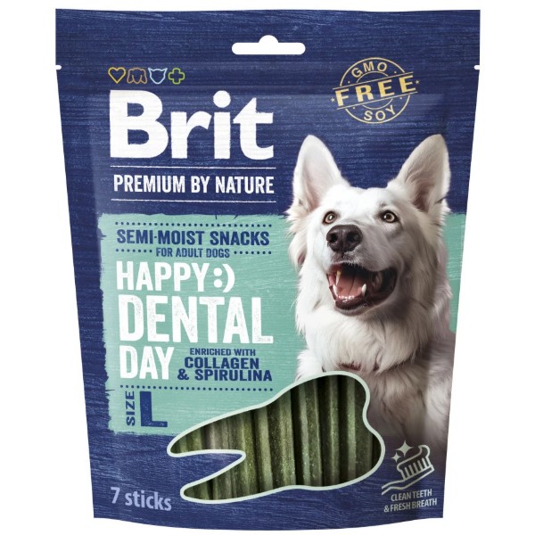 Фото - Ласощі для собак Brit Premium Dental Snacks L великих порід з колагеном і спіруліною 250г (8595602573967)