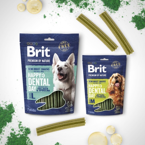 Фото - Ласощі для собак Brit Premium Dental Snacks L великих порід з колагеном і спіруліною 250г (8595602573967)