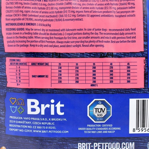 Фото - Сухой корм для собак Brit Premium Dog Junior L для щенков и собак больших пород с курицей 3 кг (8595602526420)