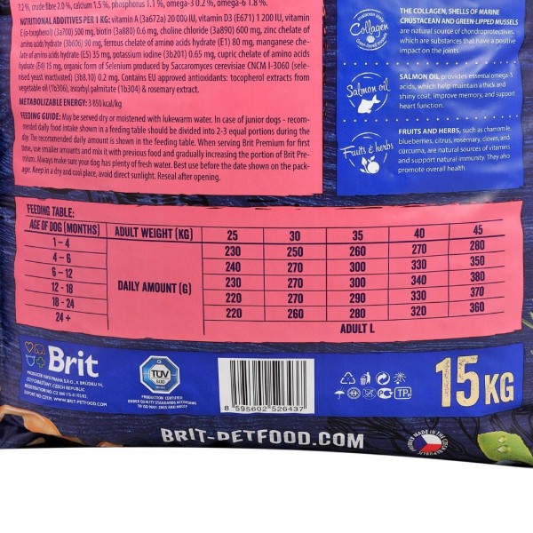 Фото - Сухой корм для собак Brit Premium Dog Junior L для щенков и больших пород с курицей 15 кг (8595602526437)