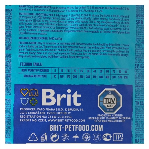 Фото - Сухой корм для собак Brit Premium Dog Sensitive Lamb с чувствительным пищеварением с ягненком 1 кг (8595602526611)