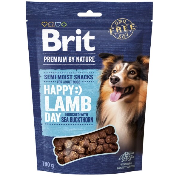 Фото - Ласощі для собак Brit Premium Semi-moist Snacks Lamb with Sea Buckthorn напіввологі з ягням і обліпихою 180г (8595602573943) Фото - Ласощі для собак Brit Premium Semi-moist Snacks Lamb with Sea Buckthorn напіввологі з ягням і обліпихою 180г (8595602573943)
