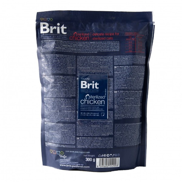Фото - Сухой корм Brit Premium by Nature для стерелизованных котов с курицей 300 г (8595602552993)
