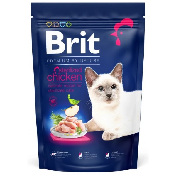 Фото - Сухой корм Brit Premium by Nature для стерилизованных кошек с курицей 1.5 кг (8595602553150)