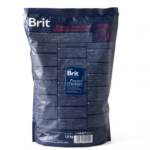 Фото - Сухой корм Brit Premium by Nature для стерилизованных кошек с курицей 1.5 кг (8595602553150)