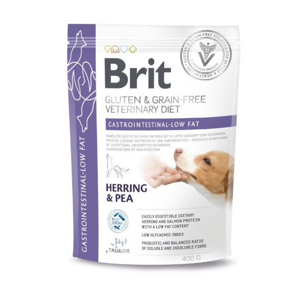 Фото - Сухой корм для собак Brit VetDiets Dog Gastrointestinal-Low fat с сельдью 400 г (8595602559633)