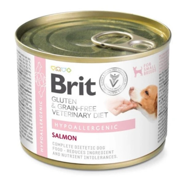 Фото - Паштет для собак Brit VetDiets Hypoallergenic с пищевой аллергией с лососем 200г (8595602578924)