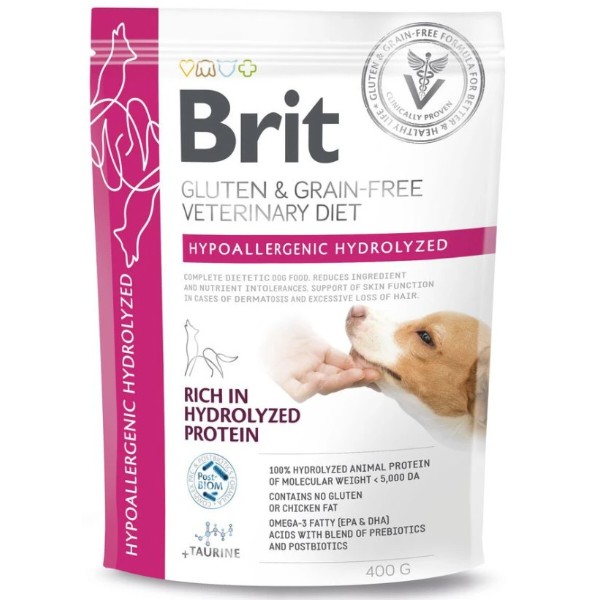 Фото - Сухой корм для собак Brit VetDiets Dog Hypoallergenic Hydrolyzed 400 г (8595602573585)