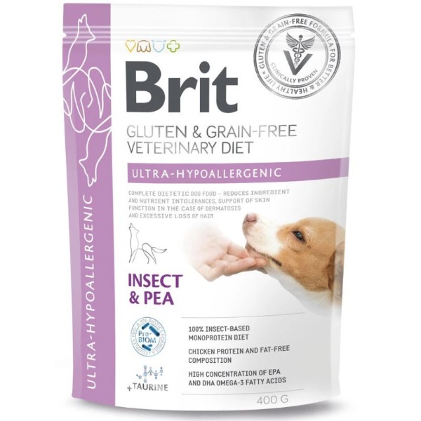 Фото - Сухой корм для собак Brit VetDiets Dog Ultra-hypoallergenic с насекомыми 400 г (8595602559596)