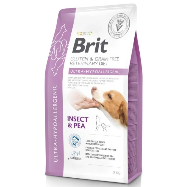 Фото - Сухой корм для собак Brit VetDiets Dog Ultra-hypoallergenic с насекомыми 2 кг (8595602559589)