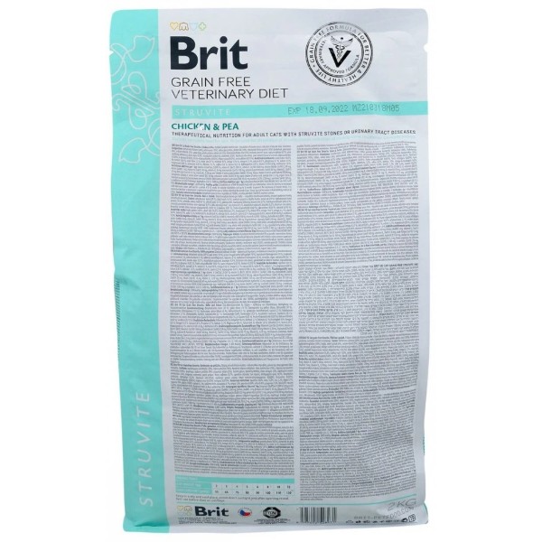 Фото - Сухой корм Brit VetDiets GF для кошек при струвите с горохом и курицей 2 кг (8595602528271)