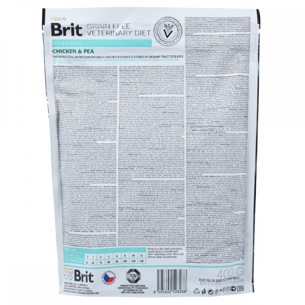 Фото - Сухой корм Brit VetDiets GF для кошек при струвите с горохом и курицей 400 г (8595602528288)