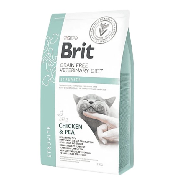 Фото - Сухой корм Brit VetDiets GF для кошек при струвите с горохом и курицей 2 кг (8595602528271)