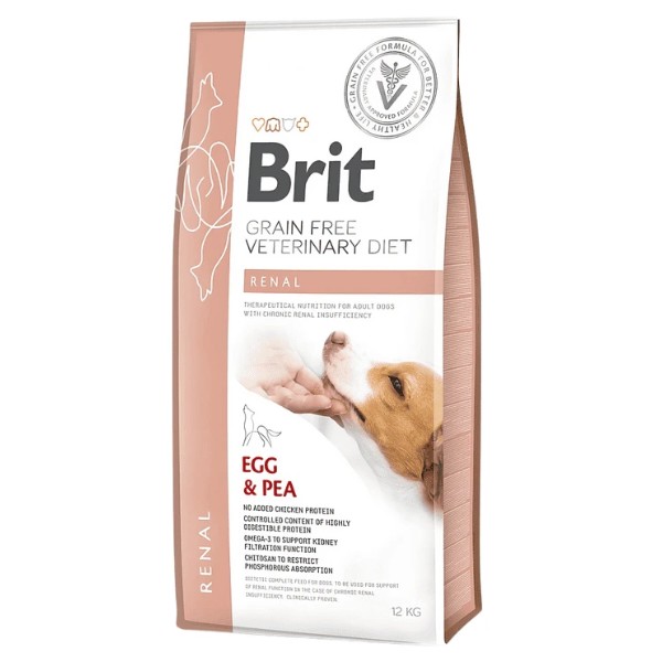 Фото - Сухий корм для собак Brit VetDiets для собак при нирковій недостатності з яйцем, горохом та гречкою 12 кг (8595602528189)